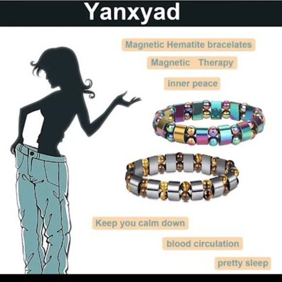 Hematite Multi-Colored Therapy, Stress Relieving, Anxiety Bracelet- Stretches - Picture 3 of 3